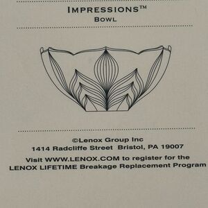 LENOX IMPRESSIONS BOWL.
